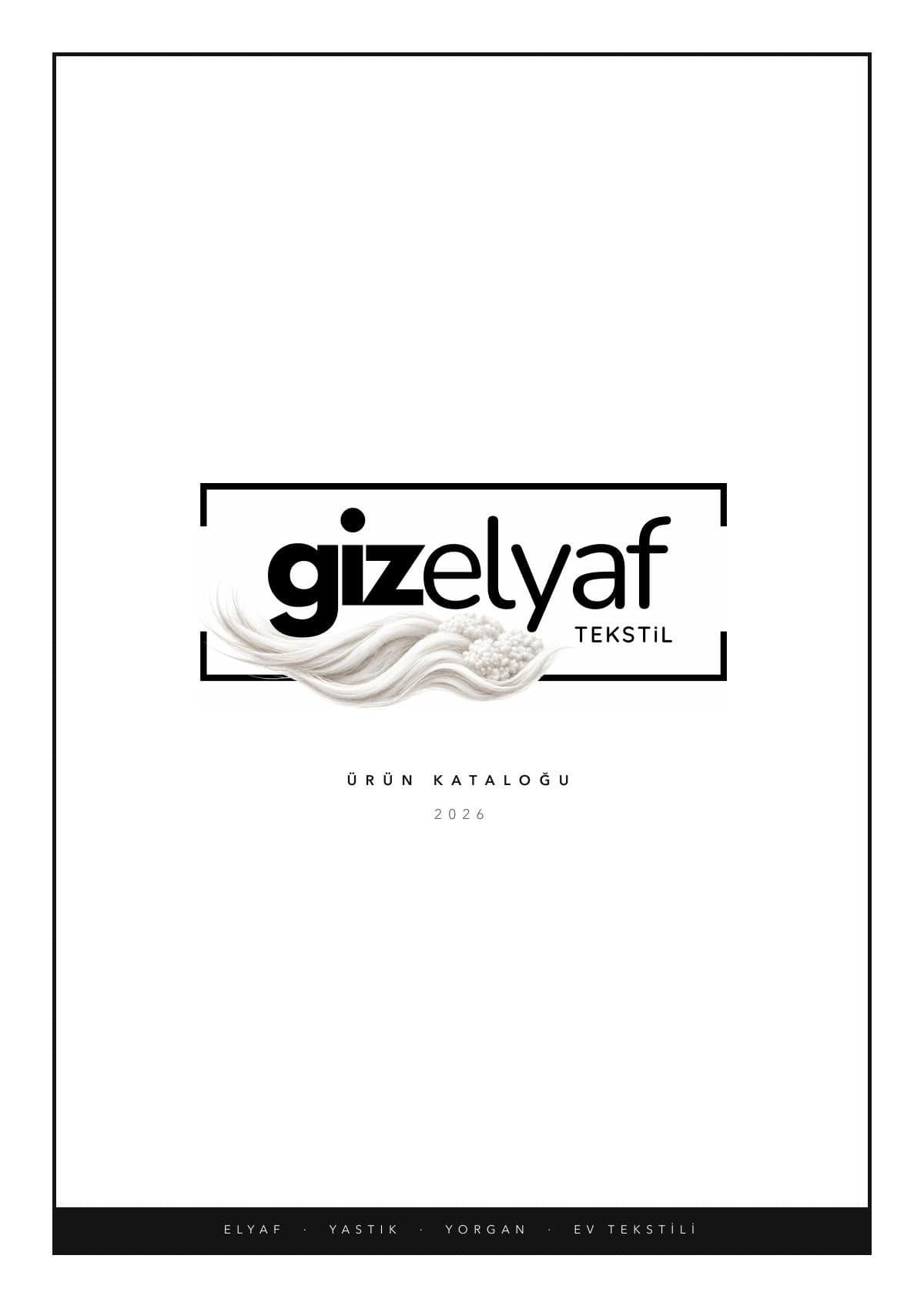 Giz Elyaf Tekstil 2026 ürün kataloğunun kapağı